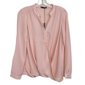 Revolve x Krisa Pink Surplice Wrap Long Sleeve Blouse Small NWT